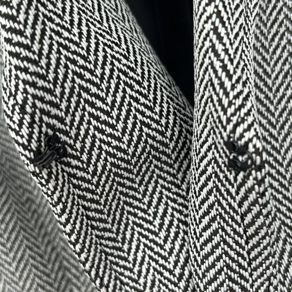 Tahari ASL Open Front Herringbone Cropped Suit Jacket Blazer Women’s Size 12 NWT - Picture 7 of 11